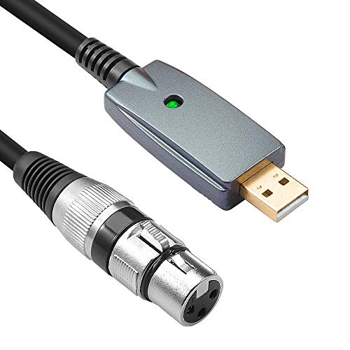 Disino USB Microphone Cable,XLR Female to USB Mic Link Converter Cable for Microphones or Recording Karaoke Sing,10 feet (USB to XLR) - 10 Feet