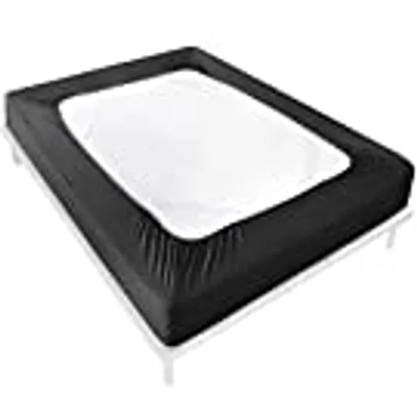 Twin Box Spring Cover, Bed Skirt Wrap 4 Side of The Mattress, Stretch & Snug Fit, Ultra Soft, Wrinkle Free, Replacing Bed Skirts for Hotel and Home (Black, Twin)