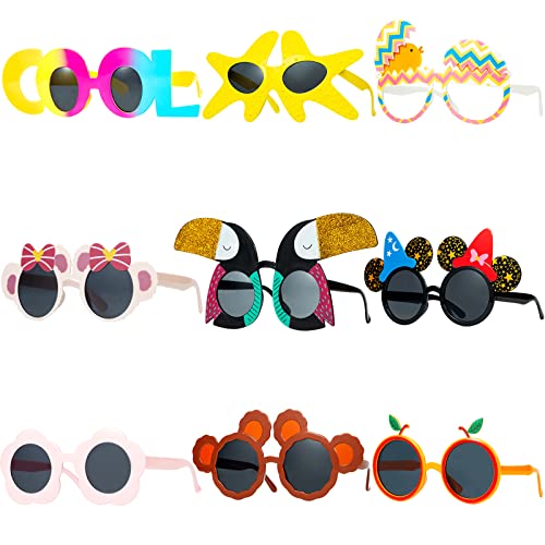 Party Sunglasses - 9 Pairs Funny Hawaiian Glasses, Party Favors,photo booth props Beach Themed Party Supplies Decoration