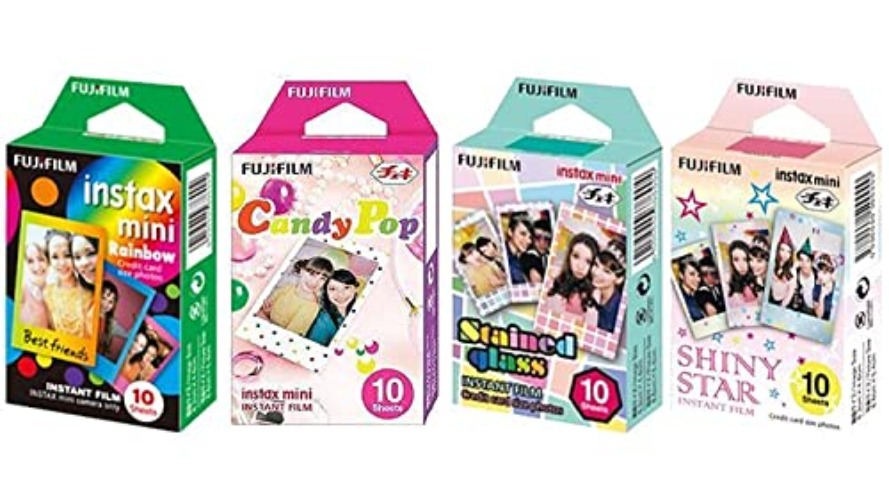Fujifilm InstaX Mini Instant Film Rainbow & Staind Glass & Candy Pop & Shiny Star Film -10 Sheets X 4 Assort Value Set - 4 Film
