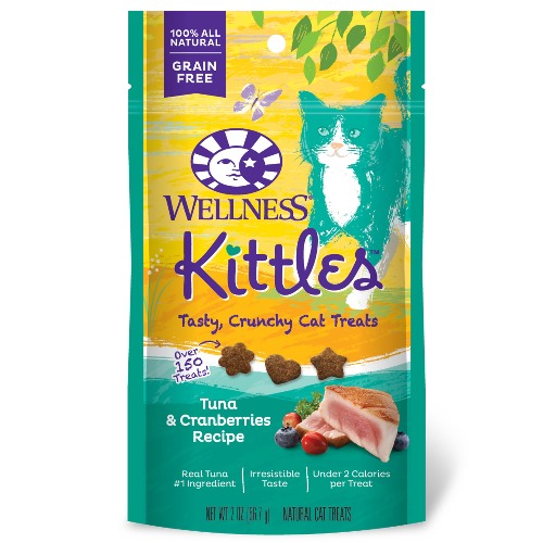Wellness Kittles Crunchy Natural Grain Free Cat Treats, Tuna & Cranberry, 2-Ounce Bag - Tuna 2 Ounce (Pack of 1)