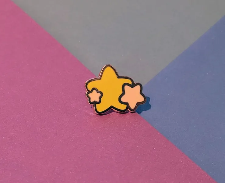 Yellow Mini Chunky Star Enamel Pins - Tiny and Shiny