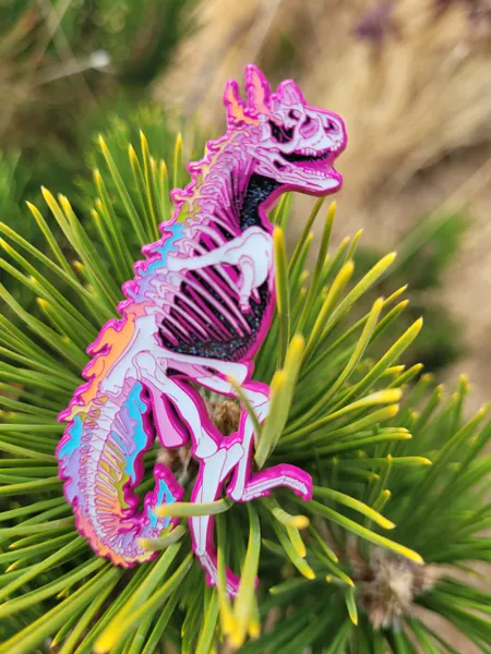 Disappear Carnotaurus Pin -  Dinosaur Enamel Pin Gift for Boys Pin Collectors Utah Raptor T.Rex