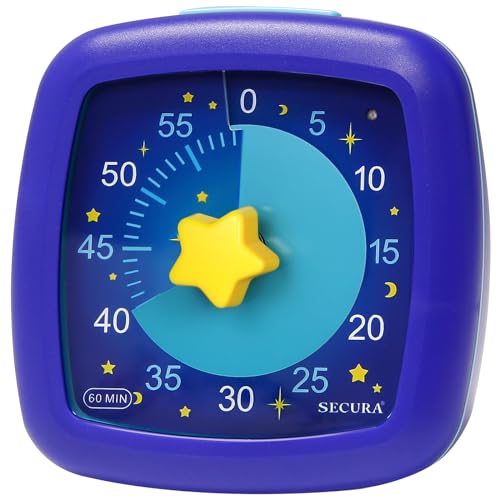 Secura 60-Minute Visual Timer, Silent Study Timer for Kids and Adults, Time Clocks, Time Management Countdown Timer for Teaching (Starry Sky) - Starry Sky