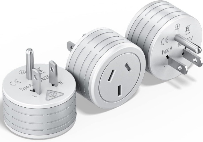 HEYMIX Universal Travel Adapter US, Australia to US Travel Plug 3-Pack, International Power Adapters US to AU, UK Travel Plug Adapter Aus Power Plug for US & Brazil,Canada,Parts of Japan,Asia - 3-Pack