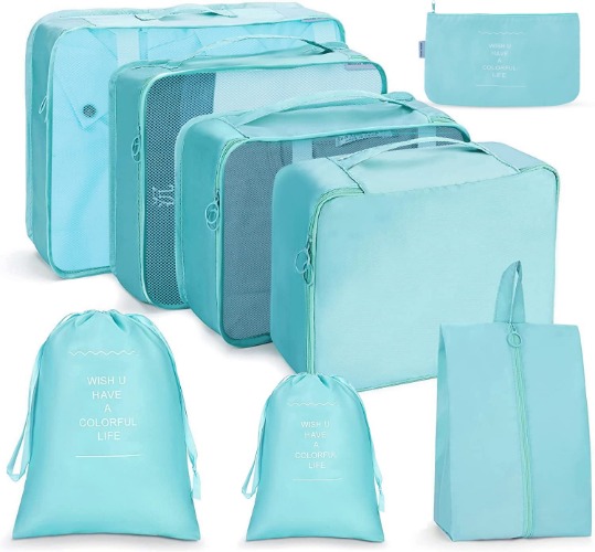 Gominimo 8 Set Travel Packing Cubes Packing Organizer Set - Tiffany Blue