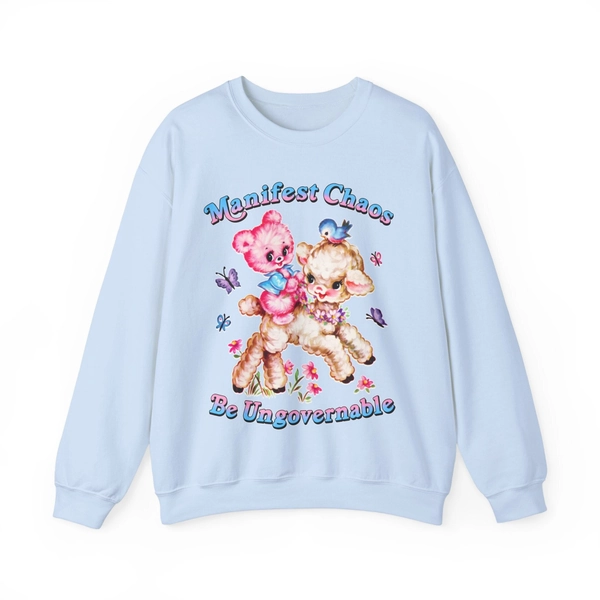 Cute Retro Manifest Chaos Be Ungovernable Sweatshirt - Anarchist Communist Socialist Radical Subversive Fuck the Police Eat the Rich Shirt