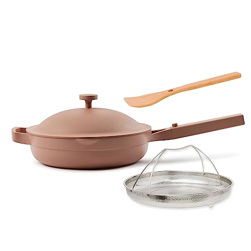 Our Place Always Pan 2.0-10.5-Inch Nonstick, Toxin-Free Ceramic Cookware | Versatile Frying Pan, Skillet, Saute Pan | Stainless Steel Handle | Oven Safe | Lightweight Aluminum Body | Spice - Spice