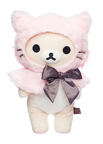 Korilakkuma San-X Original Dressed in a Pink Hooded Cat Capelet Plush - 13.5-inch Plush