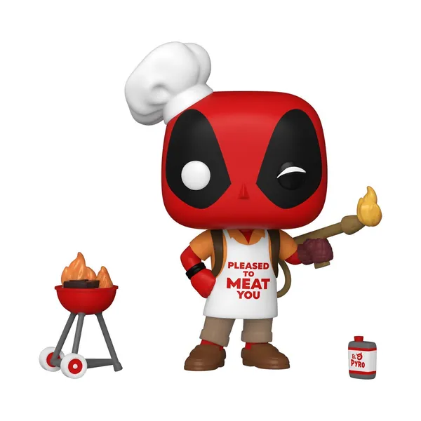 POP Funko Marvel: Deadpool 30th - Backyard Griller Deadpool, Multicolor, Standard - 