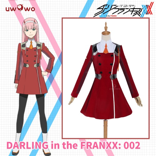 【In Stock】Uwowo Anime DARLING in the FRANXX: 002 Zero Two Uniform Cosplay Costume - L