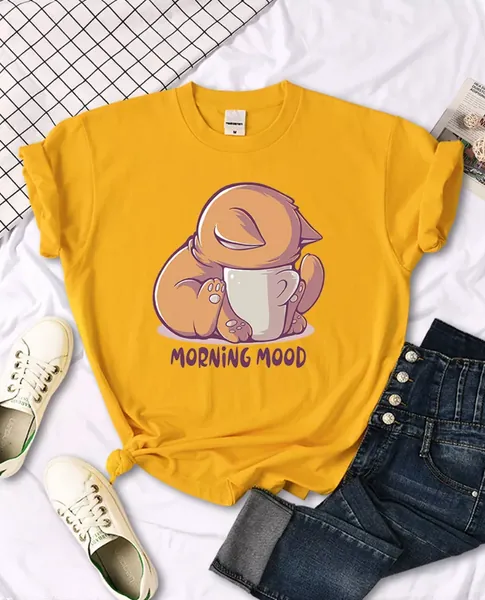 Morning Mood Funny Graphic Tee | XL / Black