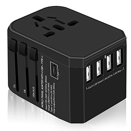 Universal travel adapter with USB plugs