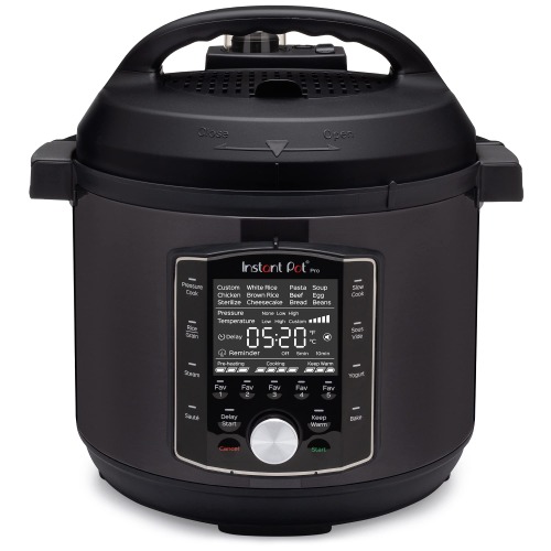 Instant Pot Pro 10-in-1 Pressure Cooker, Slow Cooker, Rice/Grain Cooker, Steamer, Sauté, Sous Vide, Yogurt Maker, Sterilizer, and Warmer, Includes Free App with over 1900 Recipes, Black, 6 Quart - 6QT Pro