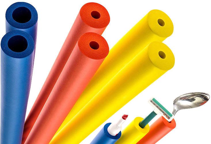 [6 Pack] Foam Grip Tubing/Foam Tubing - 3 Sizes - Ideal Grip Aid for Utensils, Tools and More - No BPA/Phthalate/Latex