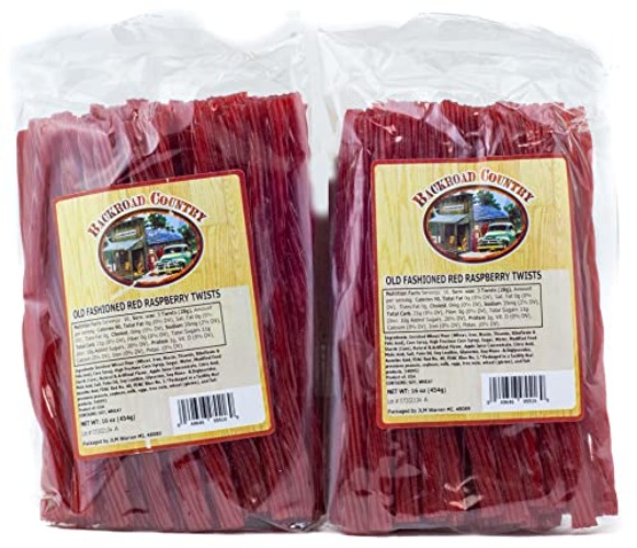 Backroad Country Red Raspberry Licorice Twists 16oz (Pack of 2) - Red Raspberry - 16 Ounces