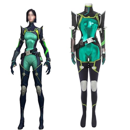 Game Viper Cosplay Costume Green Women Combat Uniform Halloween Outfit - Medium - Multi-colored