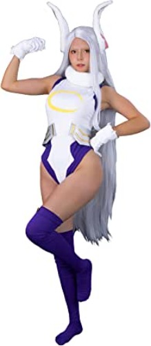 CR ROLECOS BNHA Miruko Cosplay Costume MHA Rabbit Hero Mirko Bunny Bodysuit Costume - Large / X-Large