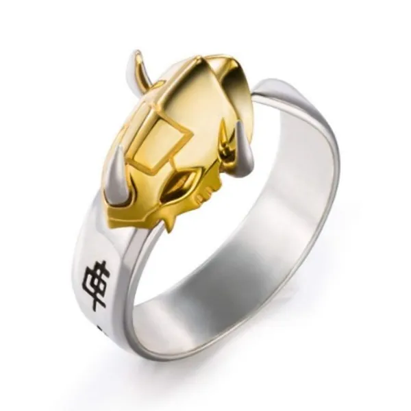 Anime Courage 925 Sterling Silver Ring Props Cosplay Gift (Gold)