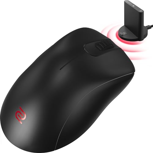 BenQ Zowie EC3-CW ​ Wireless Ergonomic Gaming Mouse for Esports | Enhanced Receiver | 24-Step Scroll Wheel | Driverless | Matte Black Coating | Small Size - Small