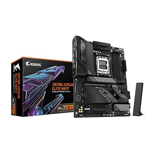 GIGABYTE X870E AORUS Elite WIFI7 AMD AM5 LGA 1718 Motherboard, ATX, DDR5, 4X M.2, PCIe 5.0, USB4, WIFI7, 2.5GbE LAN, EZ-Latch, 5-Year Warranty - X870E AORUS ELITE WIFI7