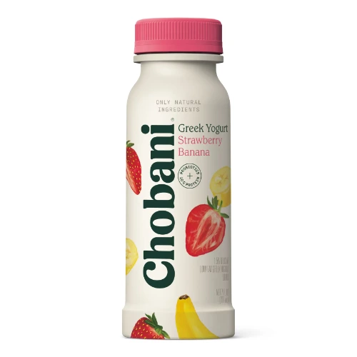 Chobani Greek Yogurt Drink with Probiotics, Strawberry Banana 7 oz - Walmart.com
