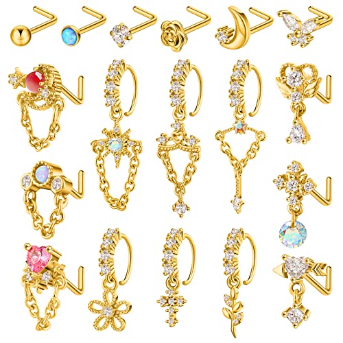  Dangle Nose Rings 