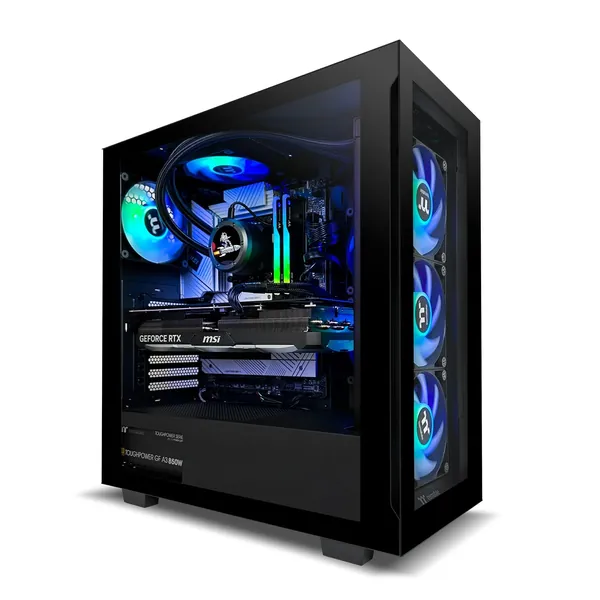 Thermaltake Computer System Rapture PRO V5 – Intel 14600/4070 Super/ B760M WiFi/ 32G RGB D5/ Customizable LCD RGB AIO/ V350 Black, CA-4T1-00D1WA-03