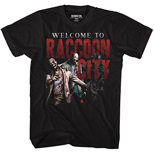 Resident Evil Welcome to Rc Black Adult T-Shirt Tee - Large - Black