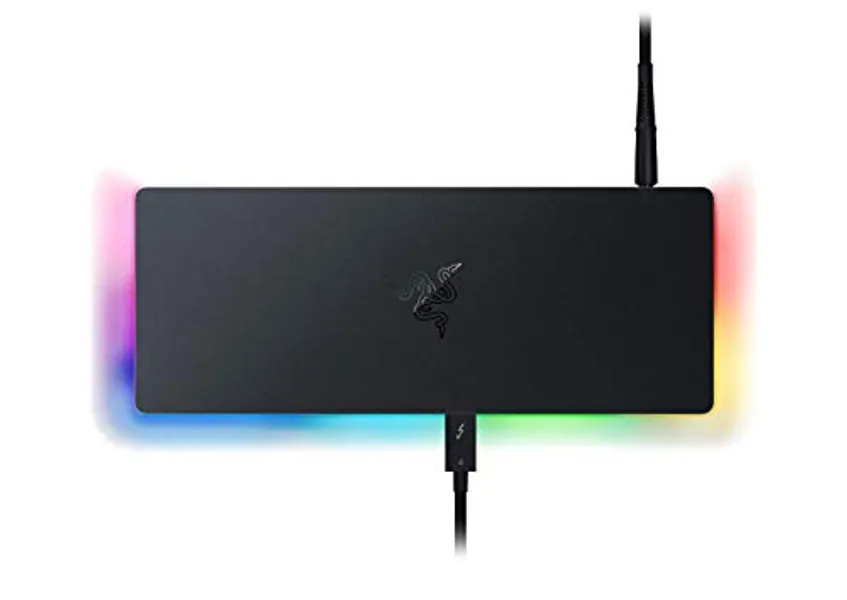 Razer Thunderbolt 4 Dock: 10 Ports in 1 - Dual 4K or Single 8K Video Output - USB A and C Hub, 2.5 GbE Thunderbolt 3, Mac, and PC Compatible - Thunderbolt 4 Certified - Passthrough Charging - Chroma