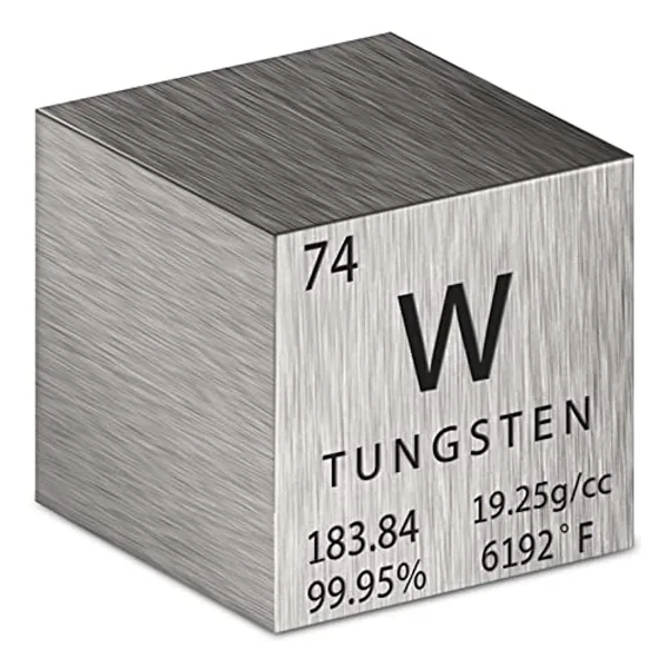 Tungsten Cube Metal Density Cubes Pure Metal High Density Element Cube for Element Collections Lab Experiment Material Hobbies Heavy Small Objects Experience (Tungsten, 1 Inch)