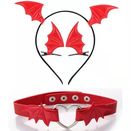 Amorino Bat Wings Hair Accessories - Red