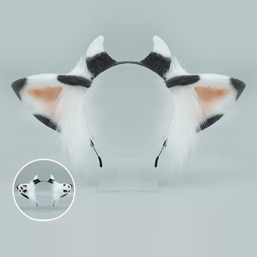 Cow Ear Cartoon Headband Cosplay - Black