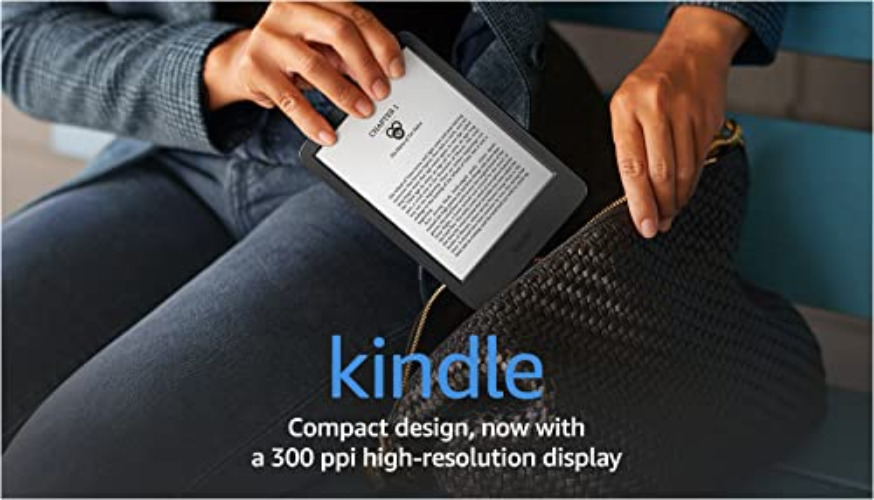 Amazon Kindle – The lightest and most compact Kindle, with extended battery life, adjustable front light, and 16 GB storage – Black - Black - Without Kindle Unlimited - Lockscreen Ad-Supported