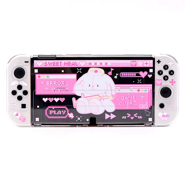 Pink Bunny Switch OLED Case Cute Rabbit Switch OLED Covers - OLED Case Only