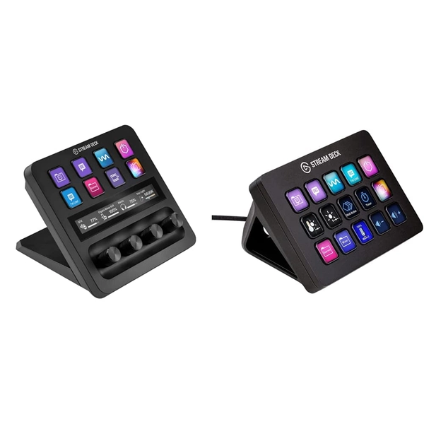Elgato Stream Deck +, Audio Mixer, Production Console and Studio Controller & Stream Deck MK.2 € Studio Controller, 15 Macro Keys, Trigger Actions in apps and Software Like OBS, Twitch