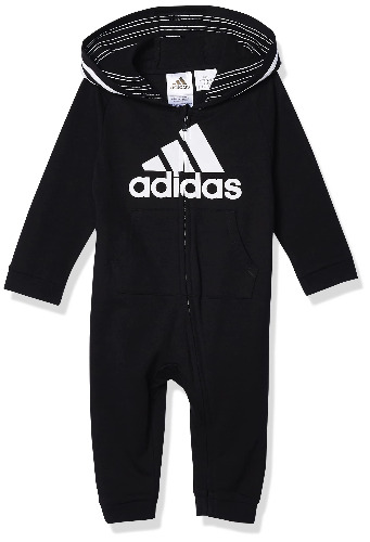 adidas Infant Girls' and Baby Boys' Long Sleeve Hooded Coverall