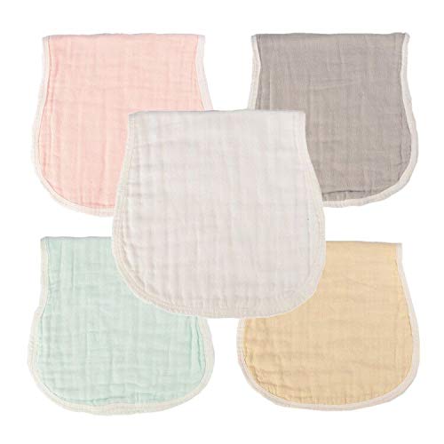 MUKIN Muslin Burp Cloths - Baby Burp Cloth Sets for Unisex. Perfect for Newborn Baby Burping Cloths/Burp Bibs. Newborn Burping Rags for Boys and Girls (Multicolored)
