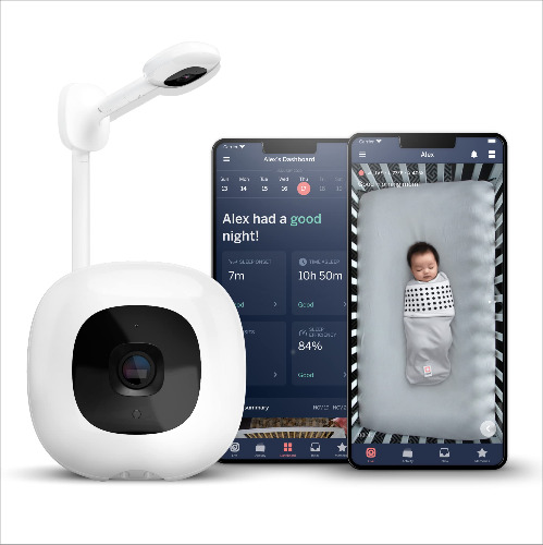 Nanit Pro Smart Baby Monitor & Wall Mount – Wi-Fi HD Video Camera, Sleep Coach and Breathing Motion Tracker, 2-Way Audio, Sound and Motion Alerts, Nightlight and Night Vision, Includes Breathing Band