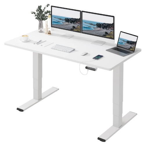SANODESK EQ5+160 * 80cm Zit Sta Bureau Verstelbaar Bureau Elektrisch Bureau Standing Desk 3-traps 2-motor met Smart Keyboard Laadvermogen 100 kg