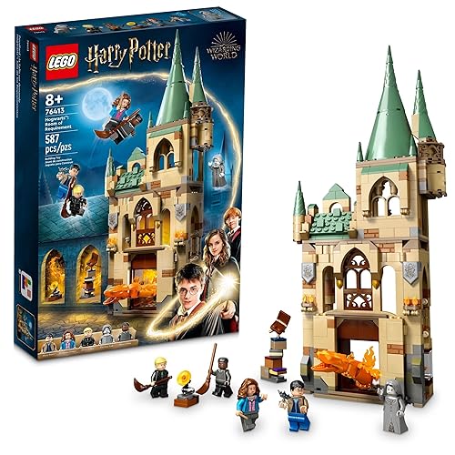 LEGO Harry Potter Hogwarts: Room of Requirement Building Set 76413 Castle Building Toy from Harry Potter Movie Featuring Harry, Hermione and Ron Mini Figures, Wands, Fire Serpent, and Deathly Hallows