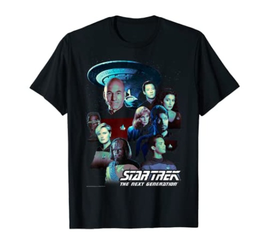 Star Trek: The Next Generation Bridge Crew Portraits T-Shirt - Youth - Black - Large
