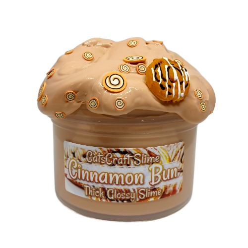 Thick Glossy Slime "Cinnamon Bun" SCENTED TNG ASMR With Charm | 6 oz