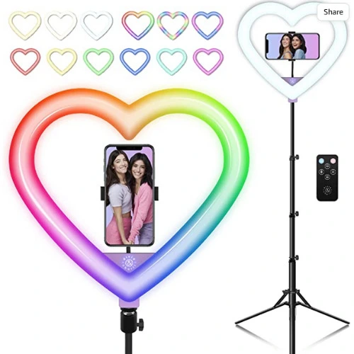 Heart Shaped Color LED Ring Light 