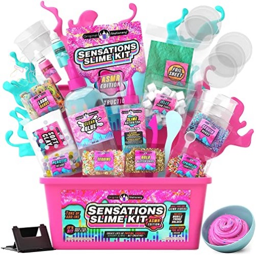 Original Stationery Sensations Slime Kit, ASMR Slime Kit for Girls to Make ASMR Slime Videos Like Social Media Stars,Slime Making Kit for Girls 10-12
