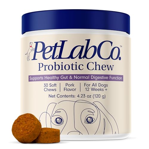 PetLab Co. Probiotics for Dogs, Support Gut Health, Diarrhea, Digestive Health & Seasonal Allergies - Pork Flavor - 30 Soft Chews - Packaging May Vary - Pork - Single Pack