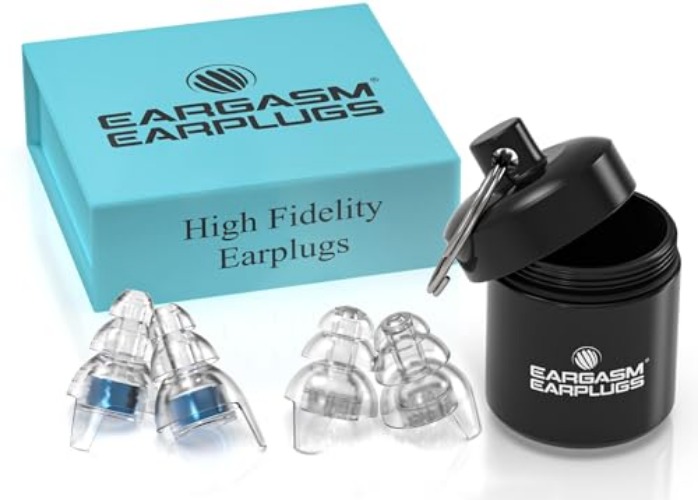 Eargasm High Fidelity Earplugs with Blue Filters - Reusable Noise Reduction Hearing Protection Ear-Plugs