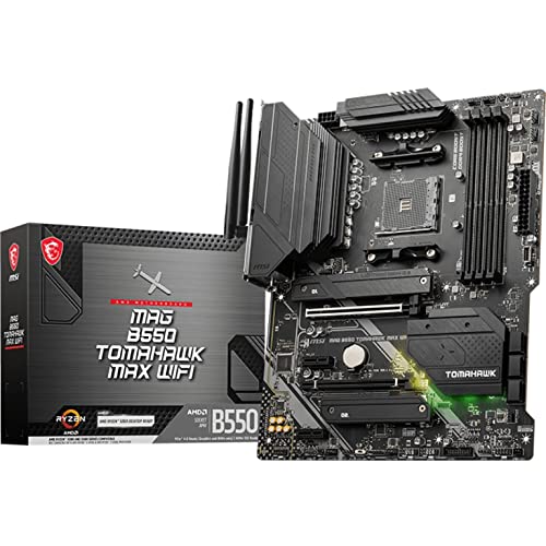 MSI MAG B550 Tomahawk MAX WiFi Gaming Motherboard (AMD Ryzen 5000 Series, AM4, DDR4, PCIe 4.0, SATA 6Gb/s, M.2, USB 3.2 Gen 2, HDMI/DP, Wi-Fi 6E, Bluetooth 5.2, 2.5Gbps LAN, ATX) - MSI MAG B550 Tomahawk MAX WiFi Gaming Motherboard