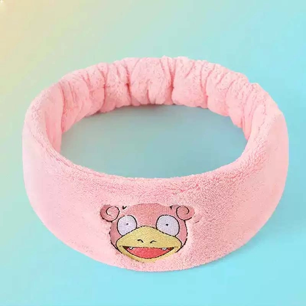 Official Pokemon Headband for Face Wash Pikachu Skincare Spa Hair Bands - Slowpoke