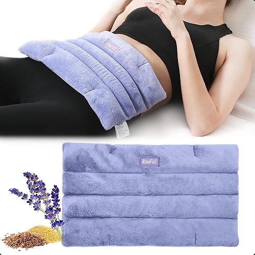 Romfox Microwavable Heating Pad for Pain Relief, Moist Heat for Cramps, Muscles, Joints, Back, Neck and Shoulders, Heat Compress Pillow, for Both Hot and Cold Therapy (Purple - Lavender Scented) - Purple - Lavender Scented